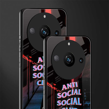 anti social social club back phone cover | glass case for realme 11 pro 5g