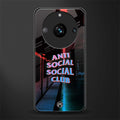 anti social social club back phone cover | glass case for realme 11 pro 5g