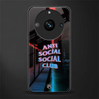 anti social social club back phone cover | glass case for realme 11 pro 5g