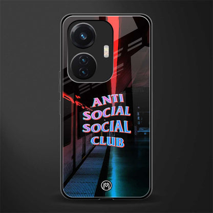 anti social social club back phone cover | glass case for vivo t1 44w 4g