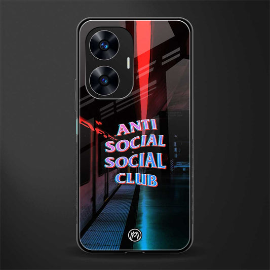 anti social social club back phone cover | glass case for realme c55