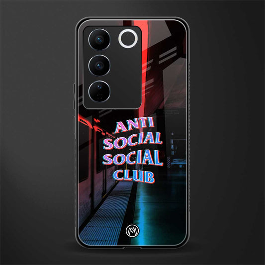 anti social social club back phone cover | glass case for vivo v27 pro 5g