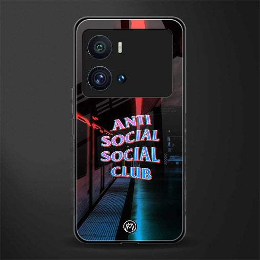 anti social social club back phone cover | glass case for iQOO 9 Pro