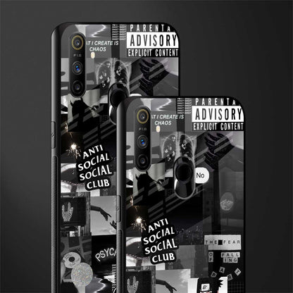anti social social club dark edition glass case for realme narzo 10a image-2
