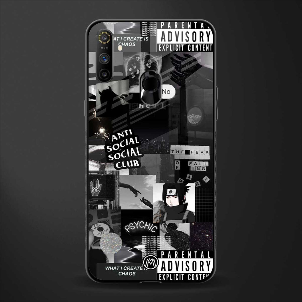 anti social social club dark edition glass case for realme narzo 10a image
