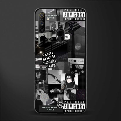 anti social social club dark edition glass case for realme narzo 10a image