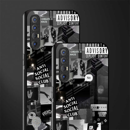 anti social social club dark edition glass case for oppo reno 3 pro image-2