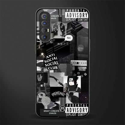 anti social social club dark edition glass case for oppo reno 3 pro image