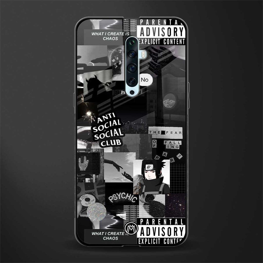 anti social social club dark edition glass case for oppo reno 2f