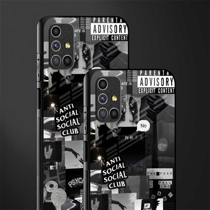 anti social social club dark edition glass case for samsung galaxy m51 image-2