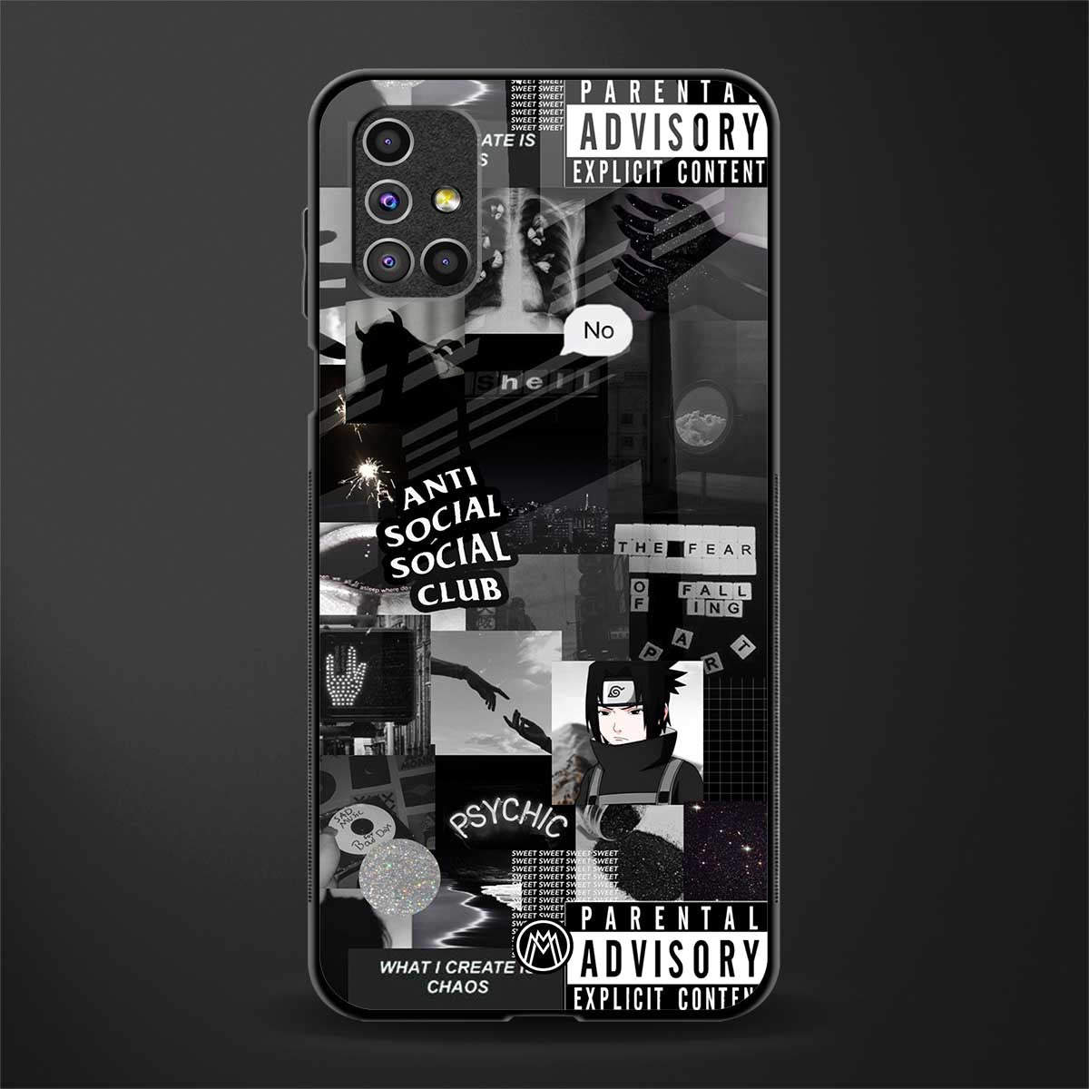 anti social social club dark edition glass case for samsung galaxy m51 image