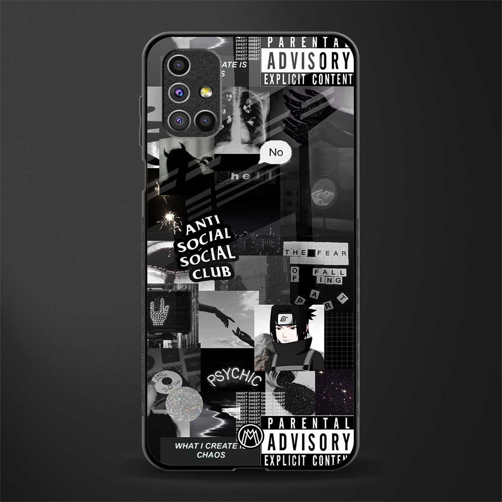 anti social social club dark edition glass case for samsung galaxy m31s image