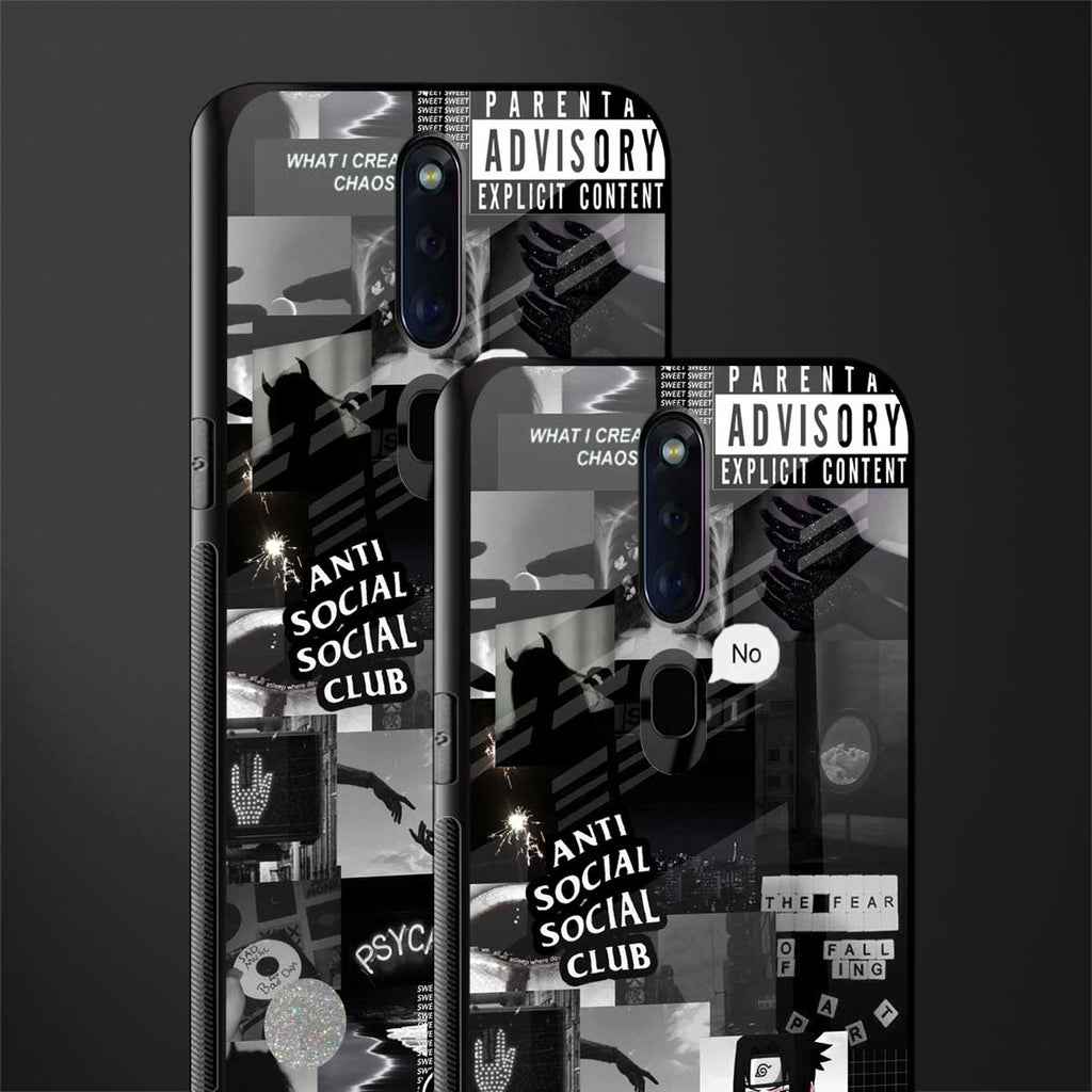 anti social social club dark edition glass case for oppo f11 pro image-2