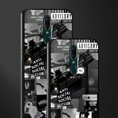 anti social social club dark edition glass case for oppo f11 image-2