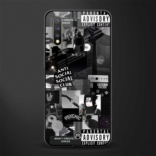 anti social social club dark edition glass case for vivo u20 image