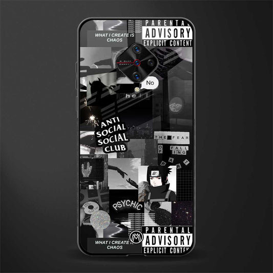 anti social social club dark edition glass case for vivo s1 pro image
