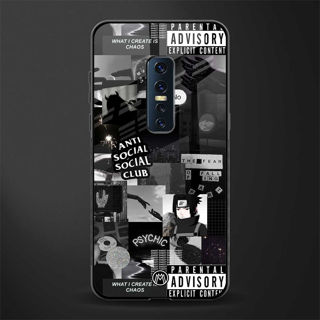 anti social social club dark edition glass case for vivo v17 pro image