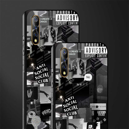 anti social social club dark edition glass case for vivo z1x image-2
