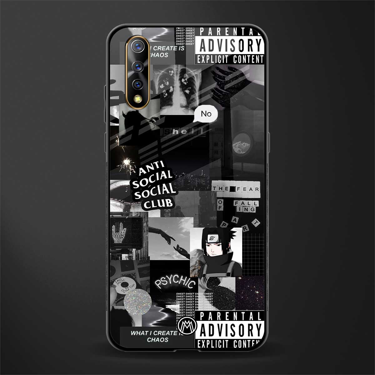 anti social social club dark edition glass case for vivo z1x image