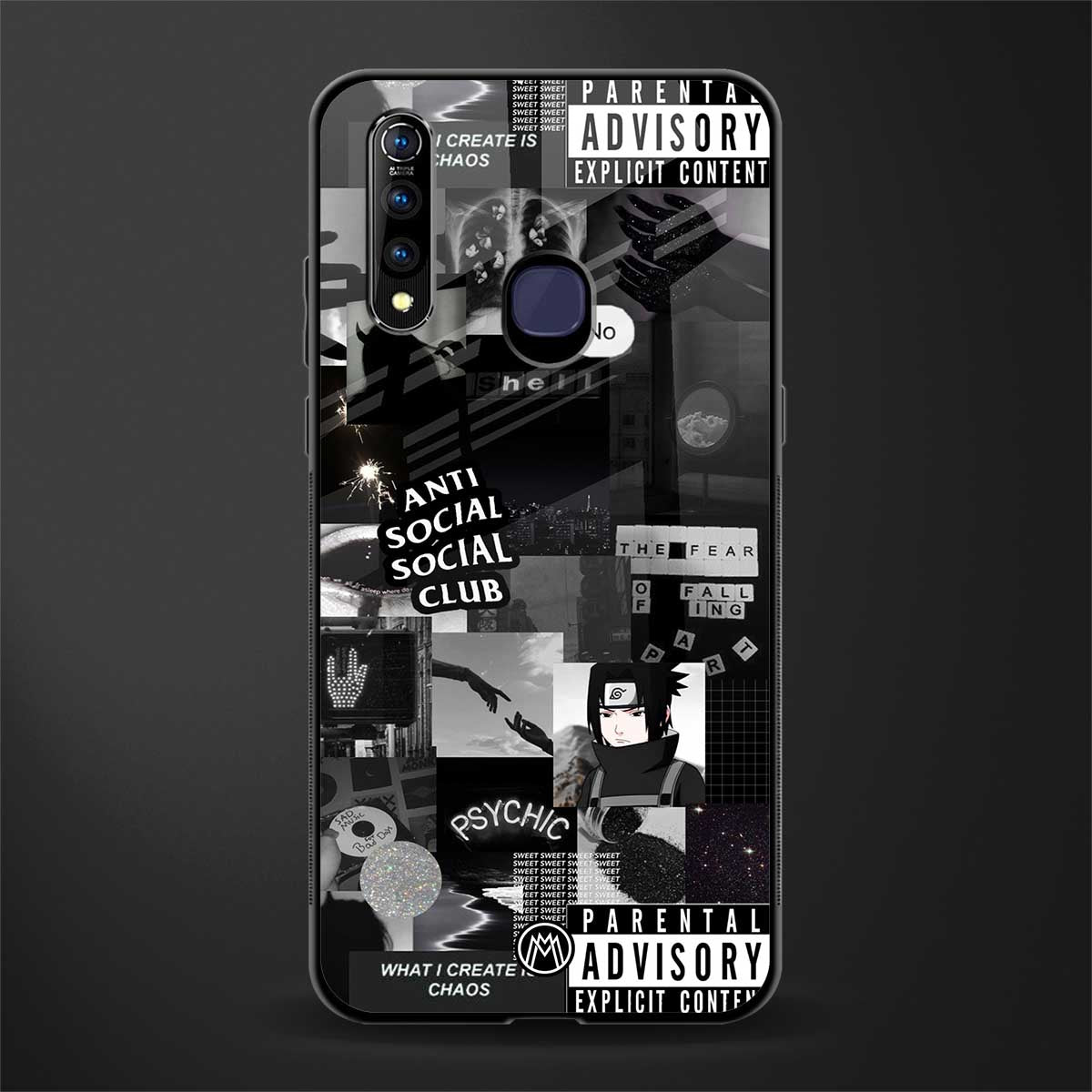 anti social social club dark edition glass case for vivo z1 pro image