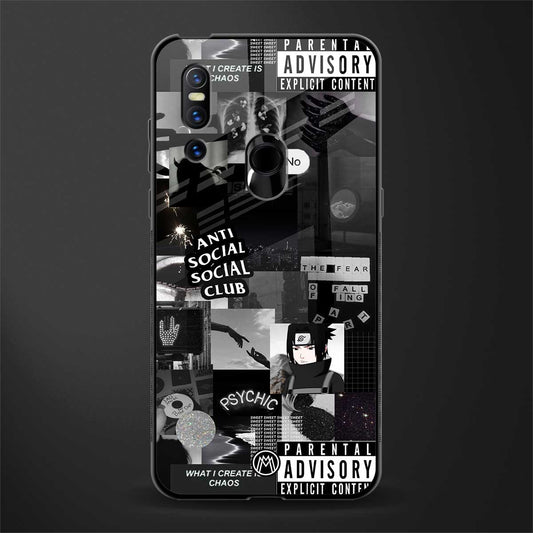 anti social social club dark edition glass case for vivo v15 image