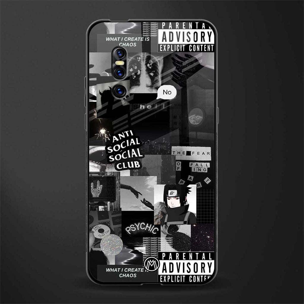 anti social social club dark edition glass case for vivo v15 pro image