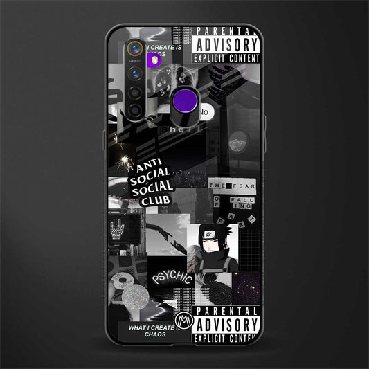anti social social club dark edition glass case for realme 5 pro image