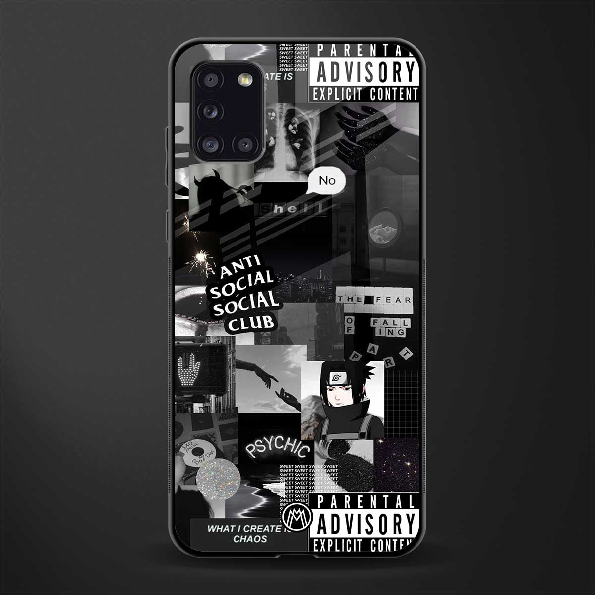 anti social social club dark edition glass case for samsung galaxy a31 image