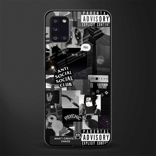 anti social social club dark edition glass case for samsung galaxy a31 image