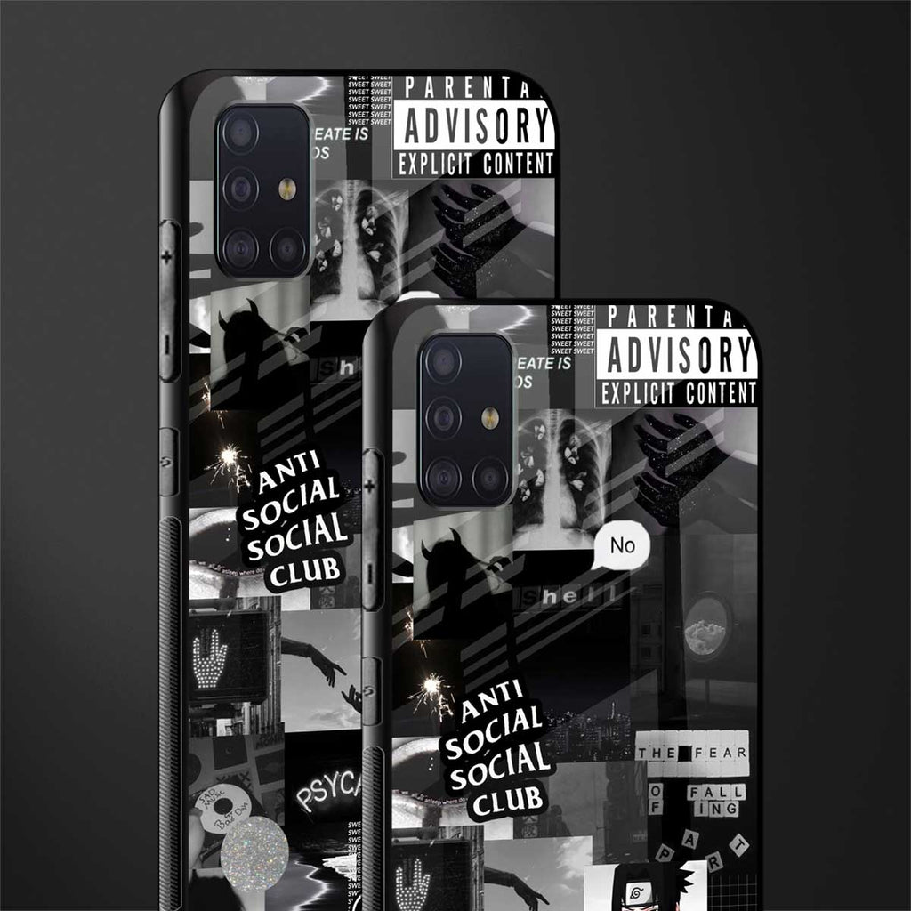 anti social social club dark edition glass case for samsung galaxy a71 image-2