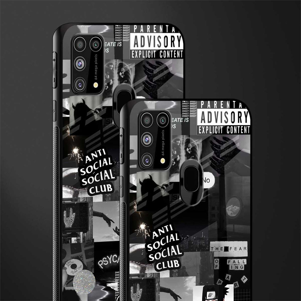 anti social social club dark edition glass case for samsung galaxy f41 image-2