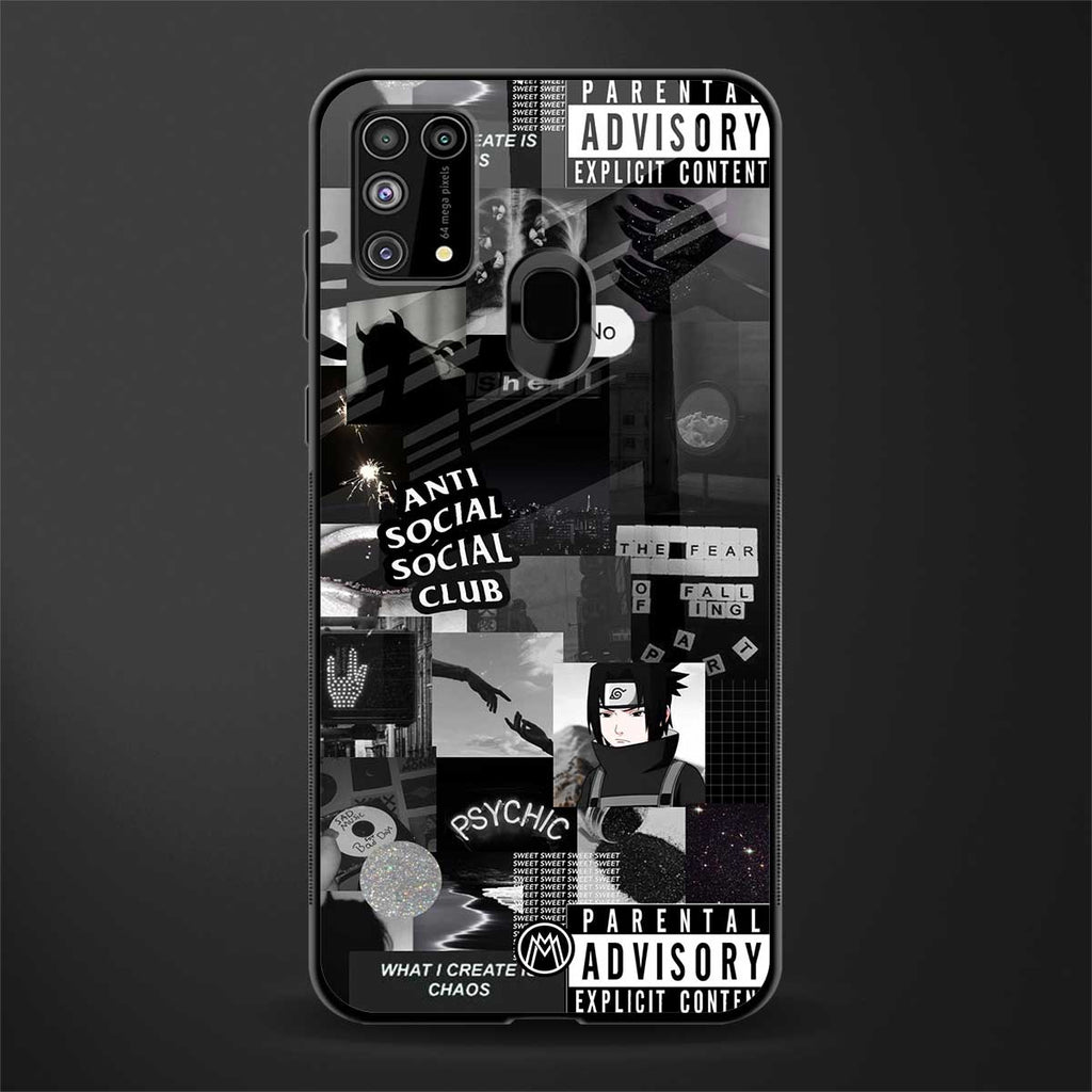 anti social social club dark edition glass case for samsung galaxy m31 prime edition image