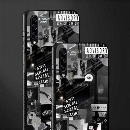 anti social social club dark edition glass case for samsung galaxy a50 image-2