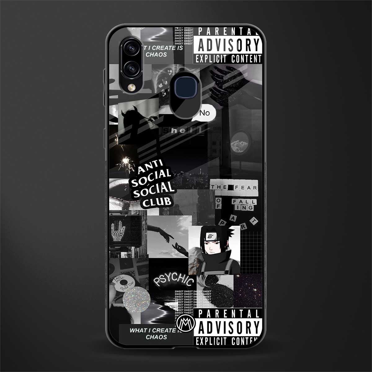 anti social social club dark edition glass case for samsung galaxy a20 image