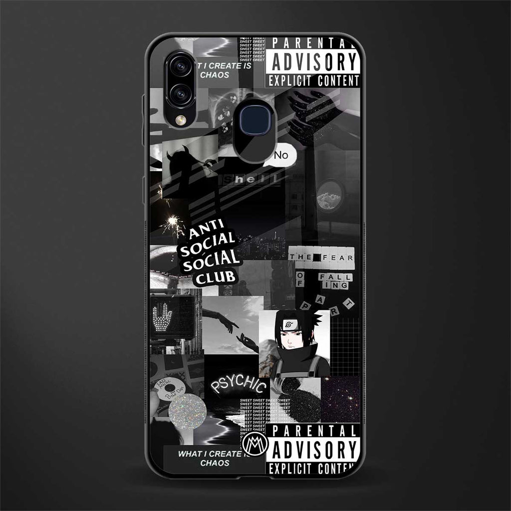 anti social social club dark edition glass case for samsung galaxy m10s image