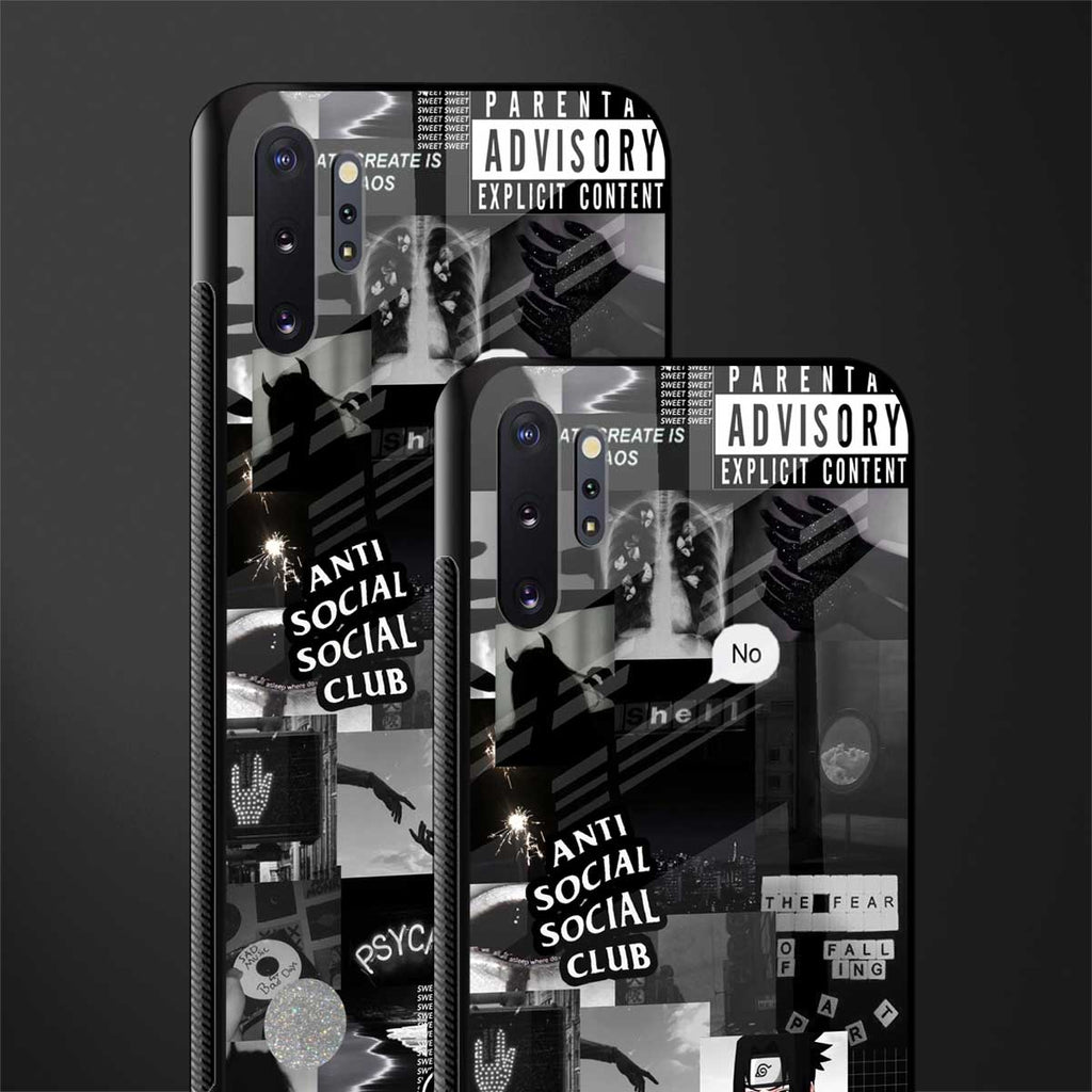 anti social social club dark edition glass case for samsung galaxy note 10 plus image-2