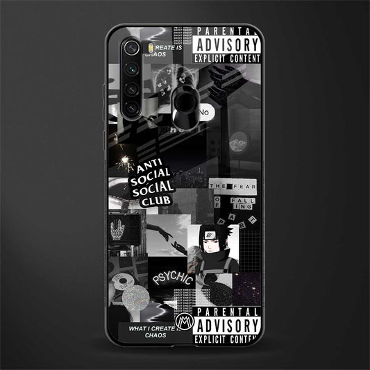 anti social social club dark edition glass case for redmi note 8 image