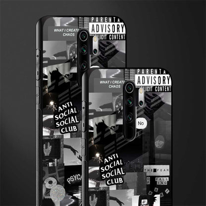 anti social social club dark edition glass case for redmi note 8 pro image-2