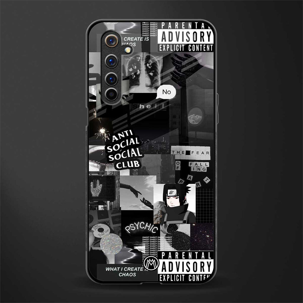 anti social social club dark edition glass case for realme 6i image