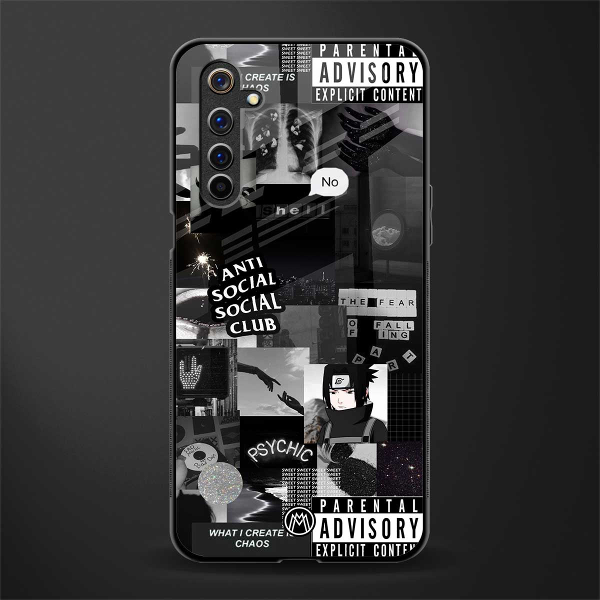 anti social social club dark edition glass case for realme 6i image