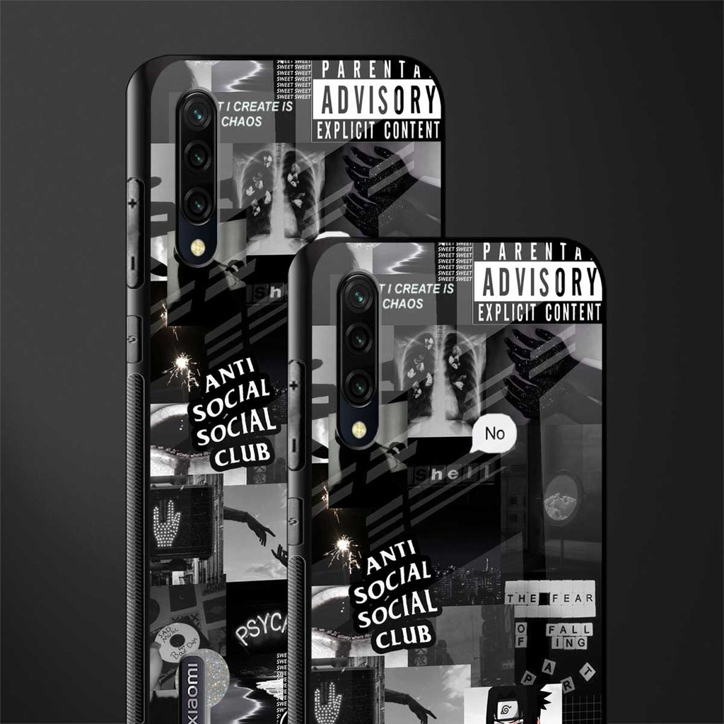 anti social social club dark edition glass case for mi a3 redmi a3 image-2