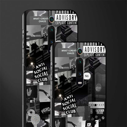 anti social social club dark edition glass case for redmi k20 image-2