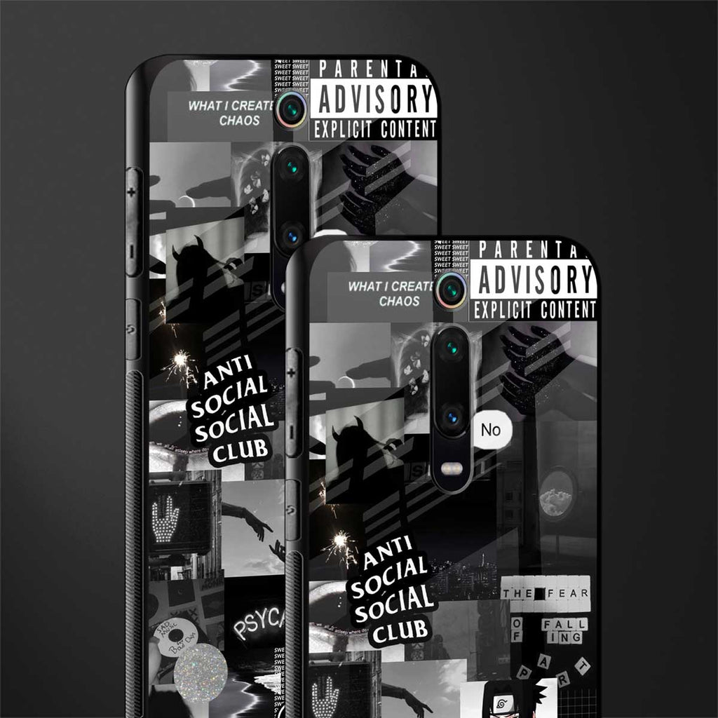 anti social social club dark edition glass case for redmi k20 pro image-2