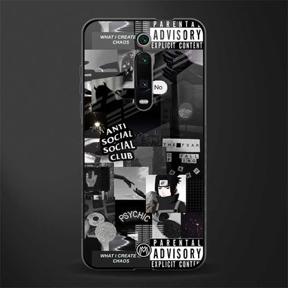 anti social social club dark edition glass case for redmi k20 image