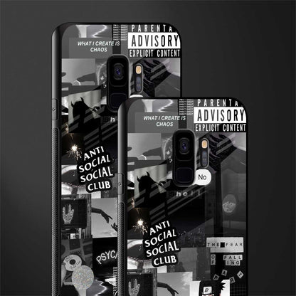 anti social social club dark edition glass case for samsung galaxy s9 image-2
