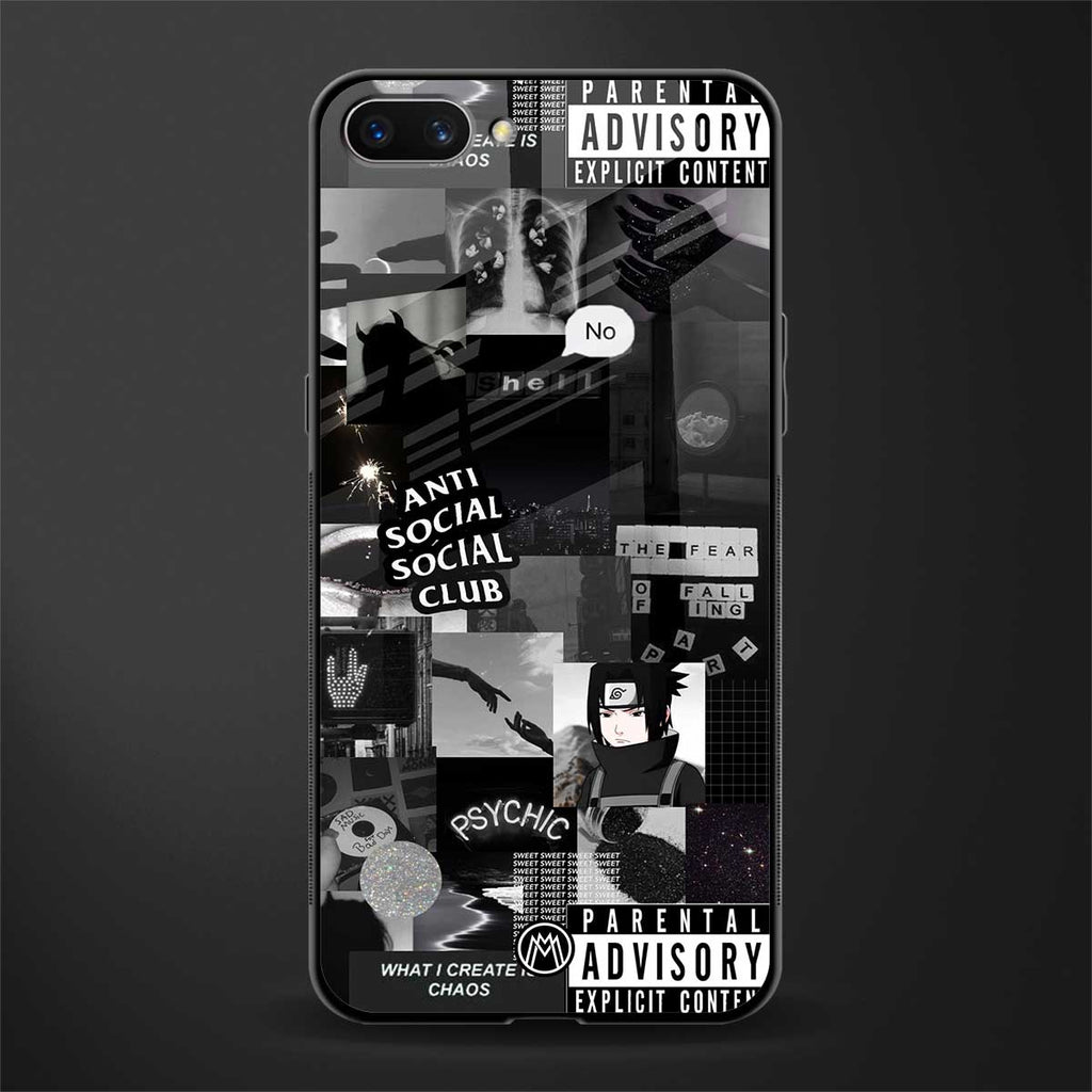 anti social social club dark edition glass case for realme c1 image