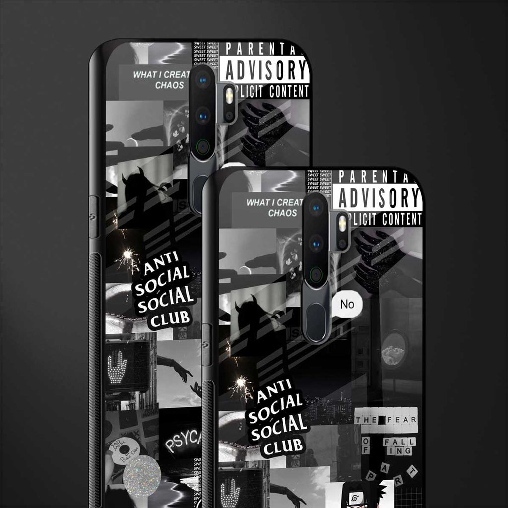 anti social social club dark edition glass case for oppo a9 2020 image-2