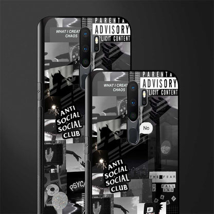 anti social social club dark edition glass case for oppo a9 2020 image-2