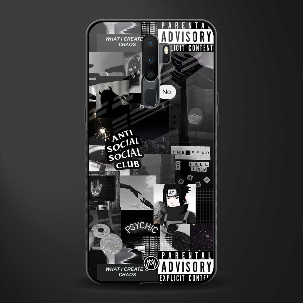anti social social club dark edition glass case for oppo a5 2020 image