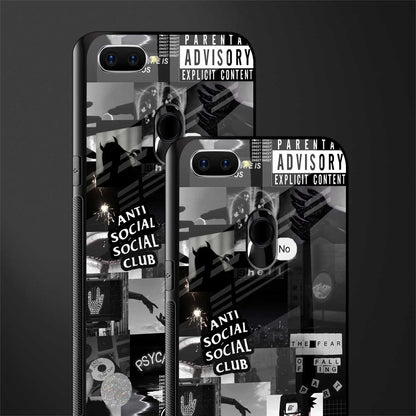 anti social social club dark edition glass case for oppo a5s image-2